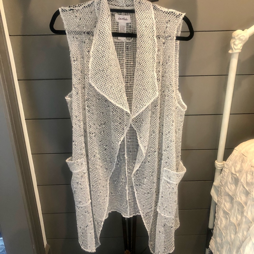 Unusual and fun Black and gray net vest